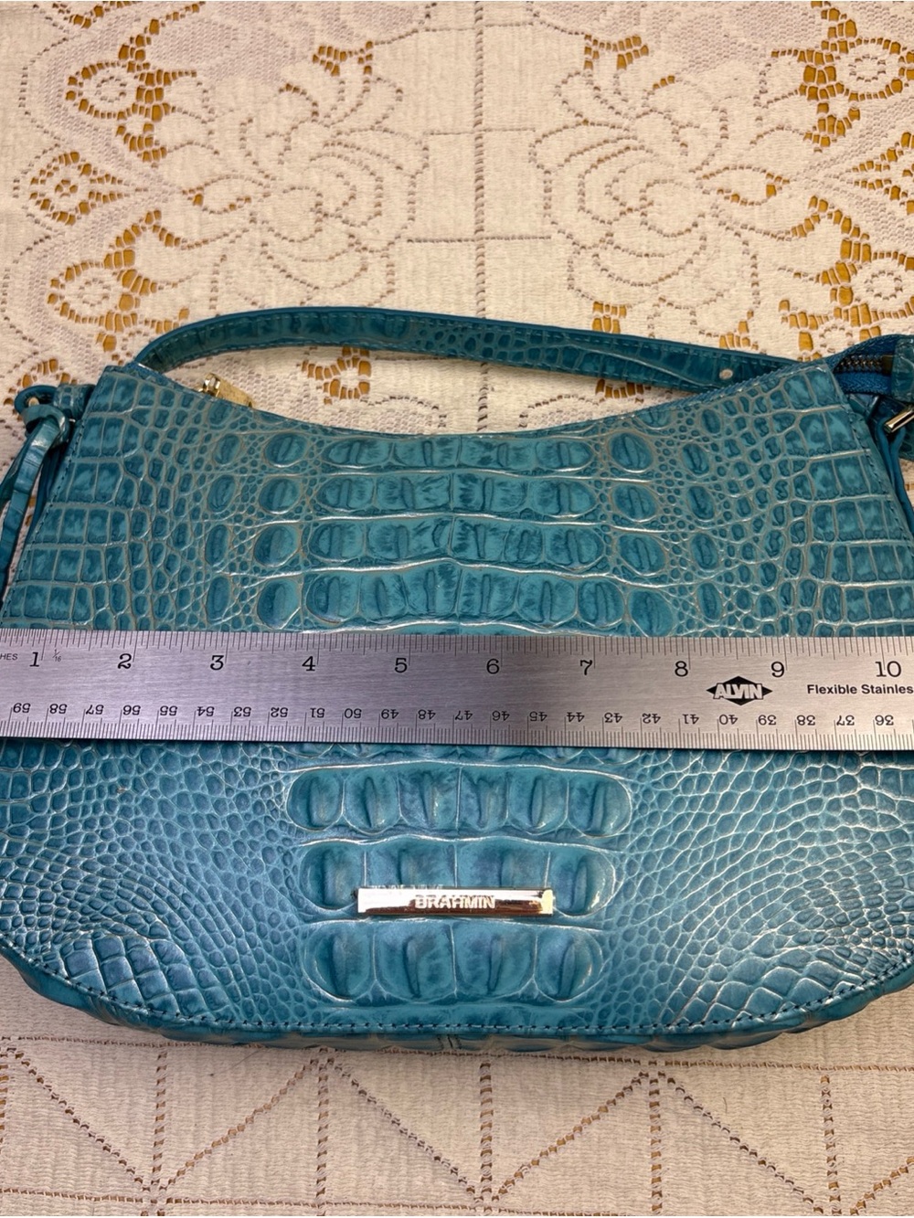 Brahmin Shayna Mermaid Green Melbourne Croc Embossed Leather - Picture 13 of 15